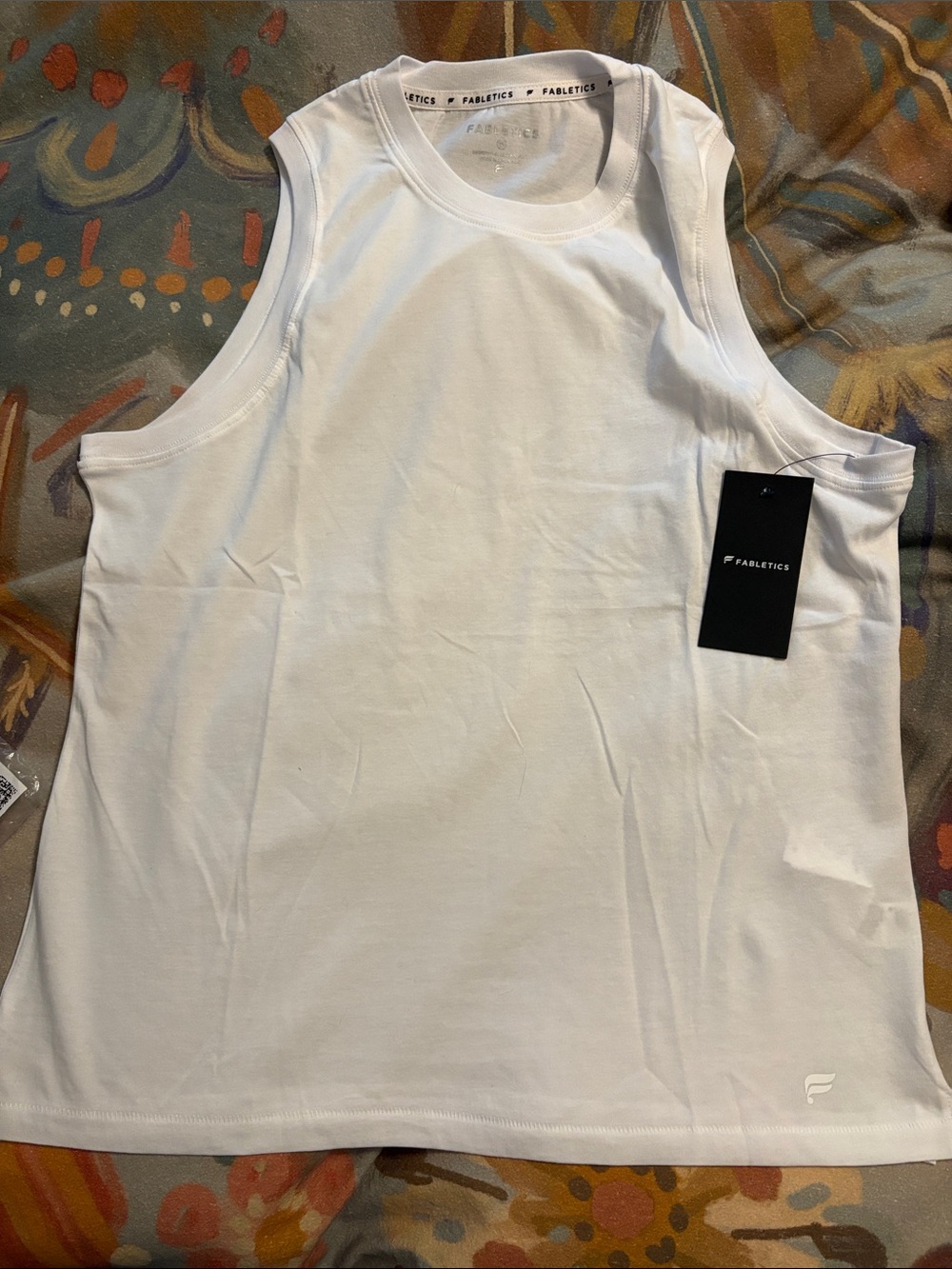 Fabletics White Crewneck Tank Top